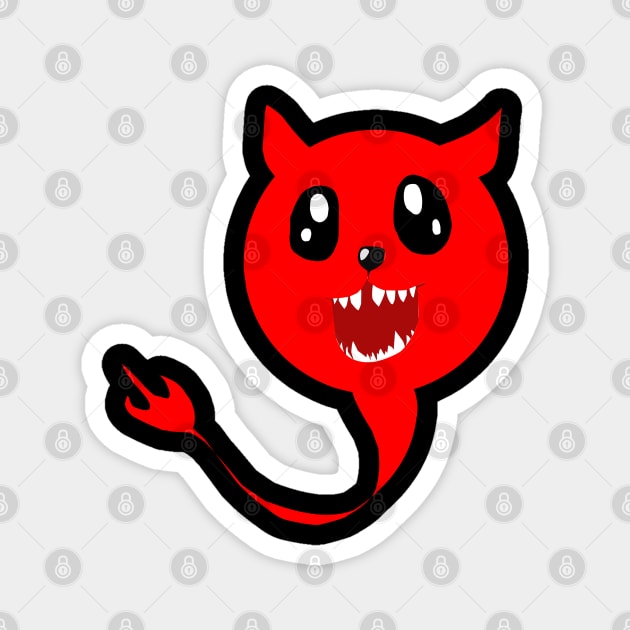 Cute red devil dog Magnet by ASCORNION