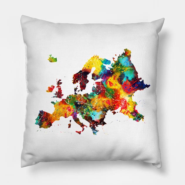 Map of Europe Pillow by erzebeth