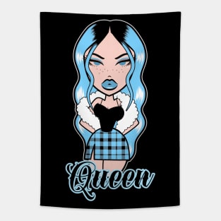 Queen Girl Doll Light Blue Tapestry