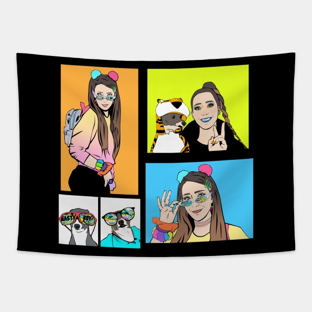 Jenna Marbles Stickers Tapestry by miyku