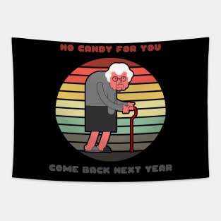 Sunset Old Lady / No Candy for You Tapestry