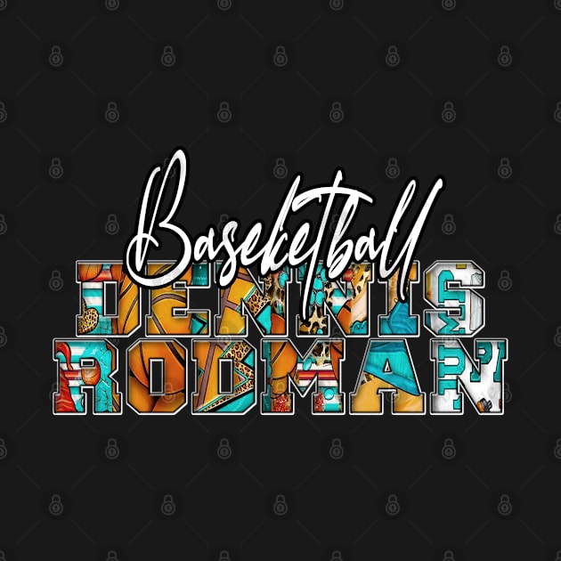 Graphic Colorful Artwork Rodman Sports Proud Name Basketball by bright girl waving