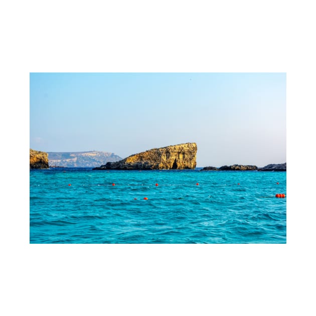 Rock in cyan water of Mediterranean sea by lena-maximova