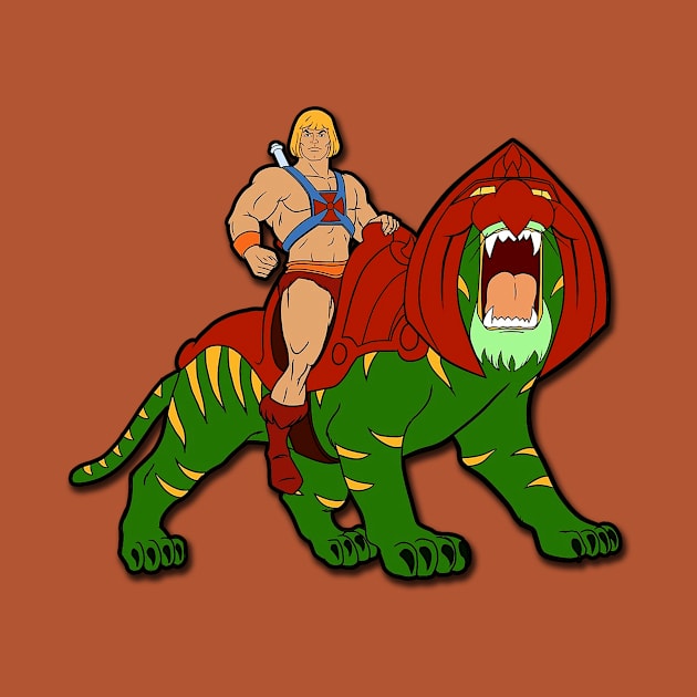 He-Man and Battle Cat by BigOrangeShirtShop