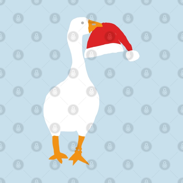 Christmas Goose Steals Santa Hat by ellenhenryart
