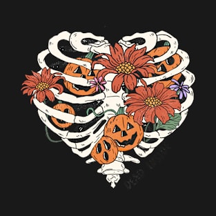 Skeleton Flowers Halloween T-Shirt