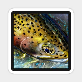 Mountain Streams Rainbow Trout Head Painting Magnet