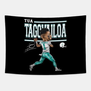 Tua Tagovailoa Miami Cartoon Tapestry