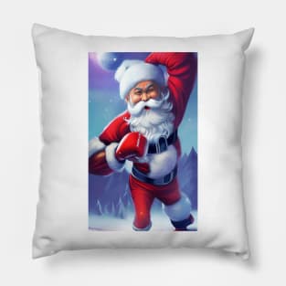 Merry Kickmas Santa Boxer Fighter Pillow