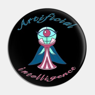 Ms. AI (Artificial Intelligence) - Black Background Pin