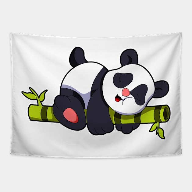 Panda with Bamboo Tapestry by Markus Schnabel