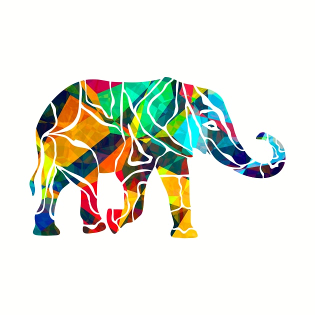 Abstract Colored Elephant T-shirt by Curryart