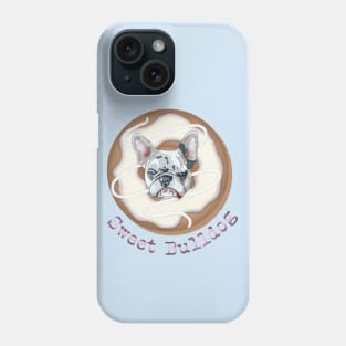 Sweet Bulldog and donut with white glaze Phone Case