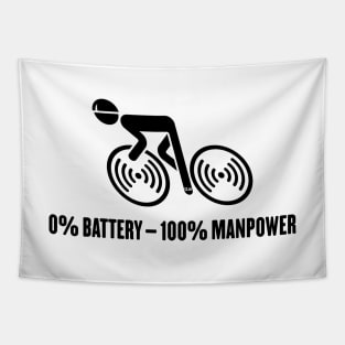 0% Battery – 100% Manpower (Bicycle / Road Bike / Black) Tapestry