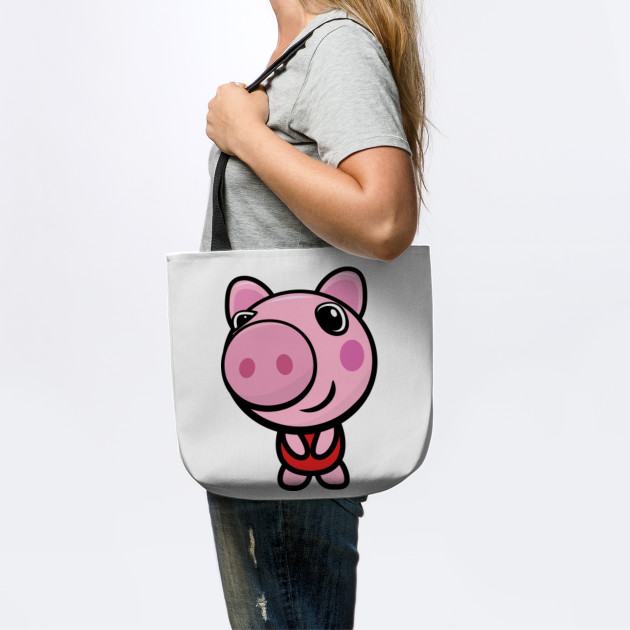 Piggy Cute Game Character Art Roblox Piggy Tote Teepublic - piggy roblox characters cute