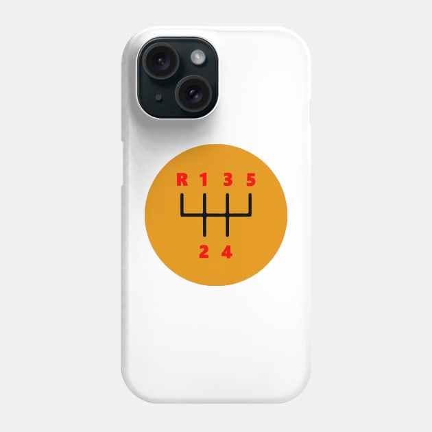 Orange 5 speed stick shift logo Phone Case by etihi111@gmail.com