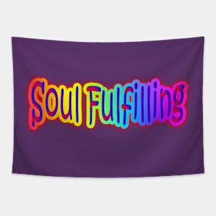 Soul Fulfilling Neon Retro Rainbow Tapestry