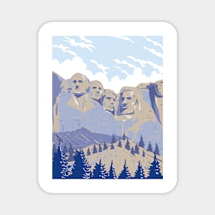 Mount Rushmore National Memorial Shrine of Democracy South Dakota USA WPA Art Poster Magnet