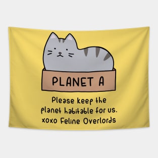 Gray Cat - Habitable Planet (Buttercream) Tapestry