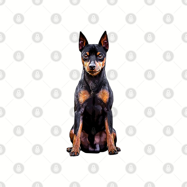 Miniature Pinscher Toy Black and Tan Cute Puppy Dog by ElegantCat