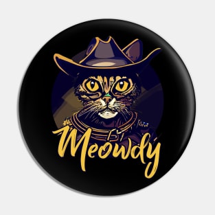 Cool Meowdy Cowboy Cat Pin