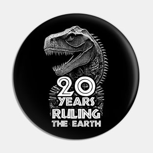 20th Anniversary - Dinosaur Lovers Birthday Pin