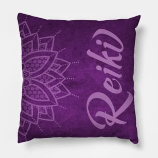 Reiki and Purple Mandala Pillow