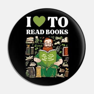 i love reading books st patrick's day Pin