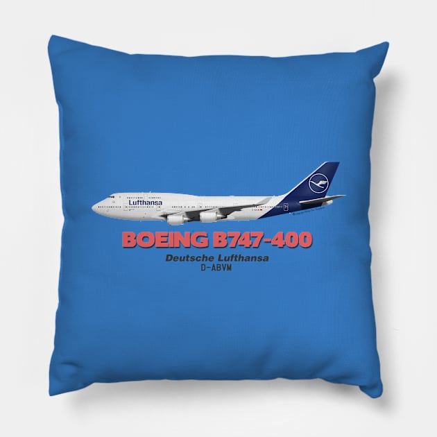 Boeing B747-400 - Deutsche Lufthansa Pillow by TheArtofFlying