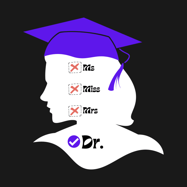 Purple Graduation Cap Miss Ms Mrs Dr for New Graduate | Dark Variant by ArtcoZen