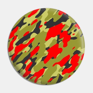 Olive Red Camouflage Pin