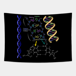 DNA Double Helix Chemical Formula Molecules Science Art Tapestry