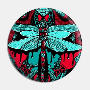 Turqred Circle of the Dragonfly Pin