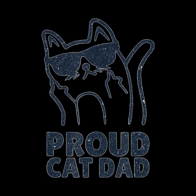 Funny Retro Proud Cat Dad Showing He Finger For Cat Lovers by Peter Smith