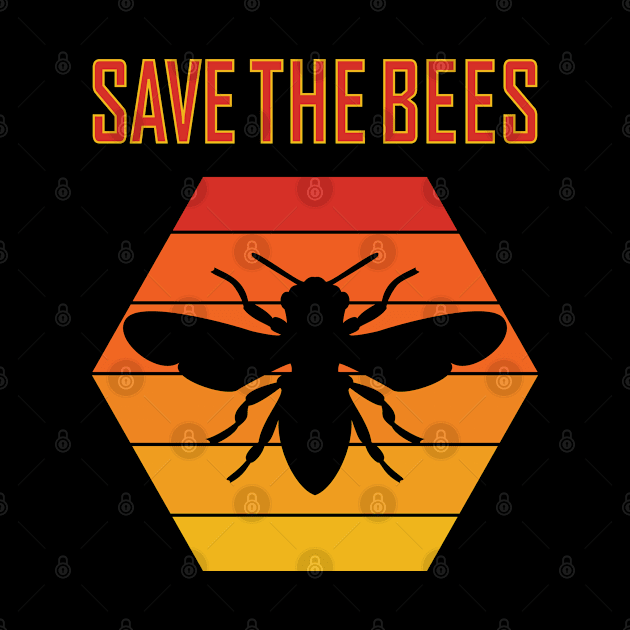 SAVE THE BEES Retro Vintage Style Climate Change Advocate original design by CoolFactorMerch