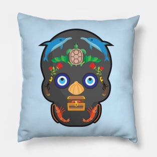 Sealife Sugar Skull Pillow