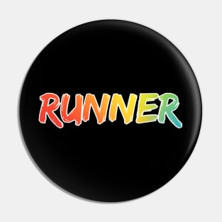 Runner Tie Dye Colorful Running Design Pin