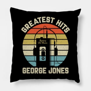 Greatest Hits George Retro Walkman Jones Vintage Art Pillow