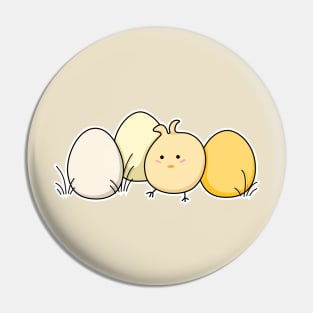 Cute Kawaii Easter Chick and Eggs Pin