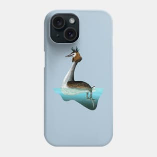 Australasian crested grebe swimming Phone Case