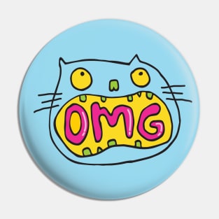 Funny shocked OMG cat Pin