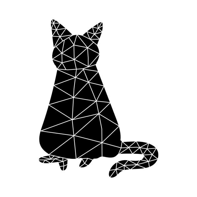 Cat sits straight showing his tail, Cat Geometric for Light by ijoyly