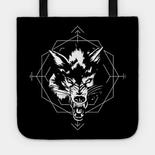 Wolf Head with Angry Expression Tote