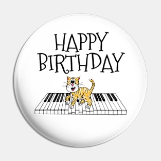 Piano Cat Pianist Birthday Music Teacher Musician Pin