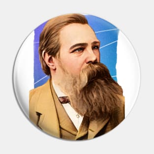 German Philosopher Friedrich Engels illustration Pin