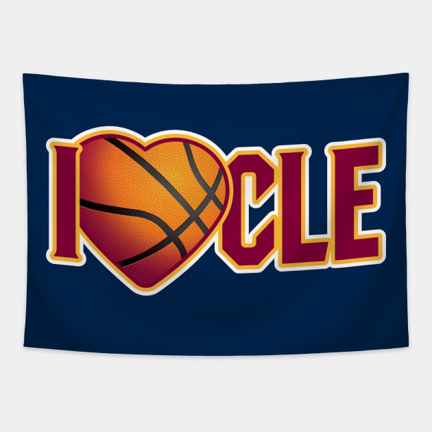 I Love CLE –veland! CAVs edition Tapestry by SaltyCult