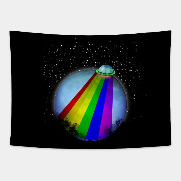 Alien Rainbow Visit Tapestry by Design A Studios