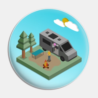 Vanlife camping Pin