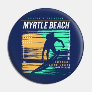 Retro Surfing Myrtle Beach, South Carolina // Vintage Surfer Beach // Surfer's Paradise Pin