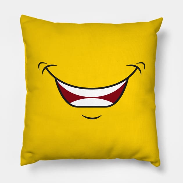 Me Big Smile Emoticon Expression Design For Women, Men, Kids or Public Use Pillow by Ultra Silvafine